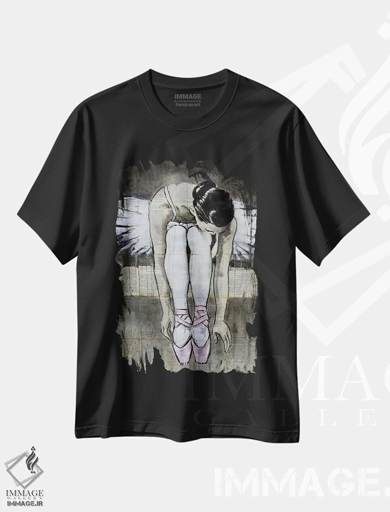 تیشرت مشکی طرح دار او می رقصد، هنر فاخر معاصر اثر لوی جوور | immage.ir