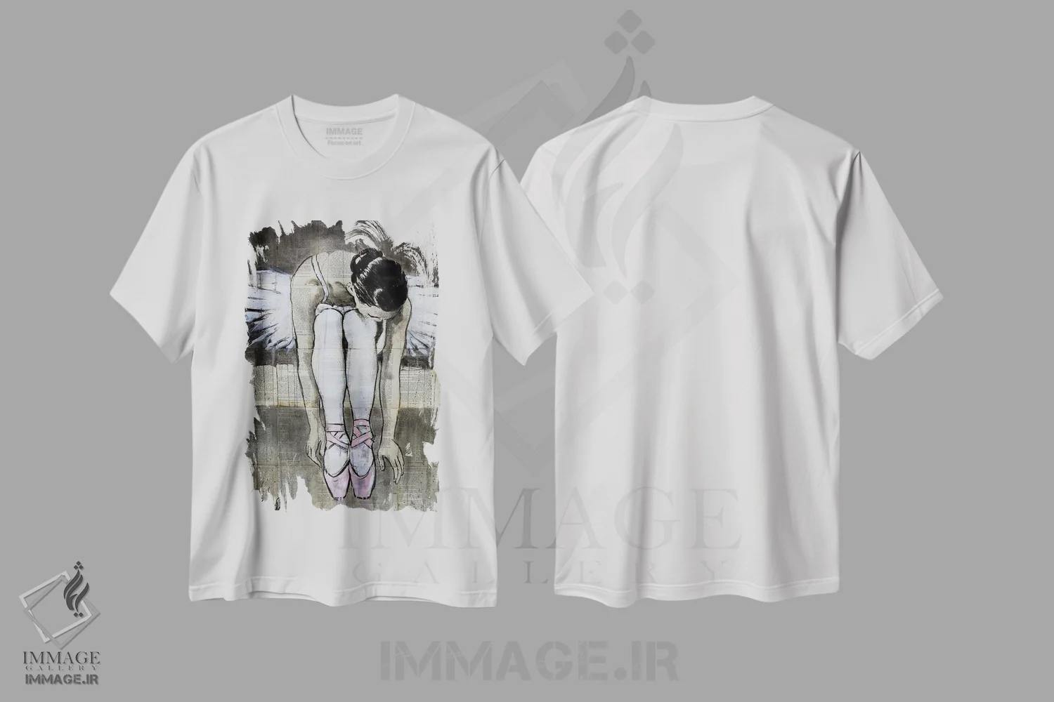 تیشرت سفید طرح دار او می رقصد، هنر فاخر معاصر اثر لوی جوور | فروشگاه ایماژ