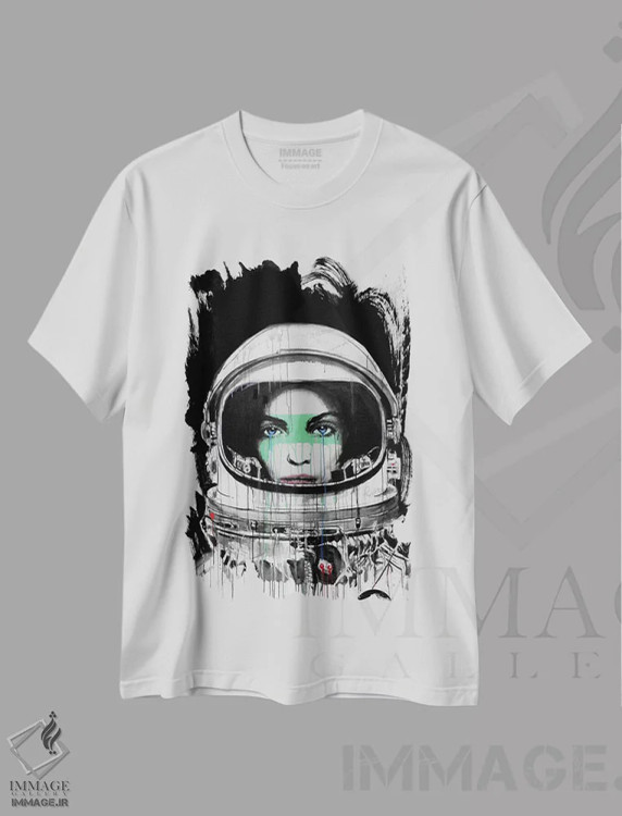 تیشرت سفید طرح دار نظم نوین، هنر فاخر معاصر اثر لوی جوور | immage.ir