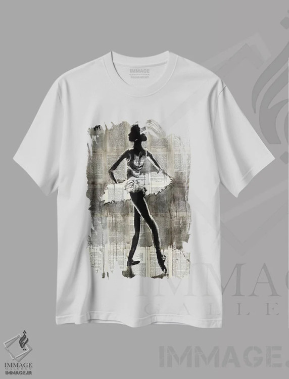 تیشرت سفید طرح دار آناستازیا، هنر فاخر معاصر اثر لوی جوور | فروشگاه ایماژ