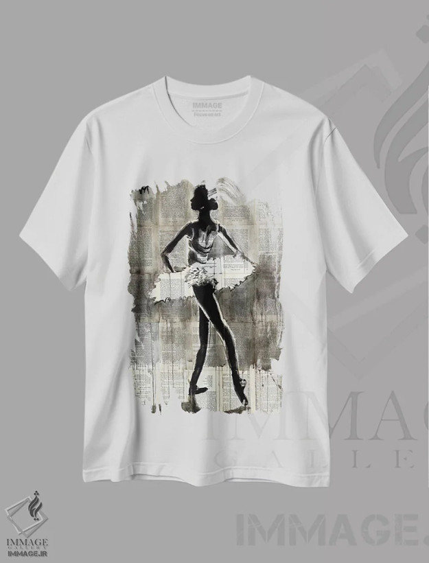 تیشرت سفید طرح دار آناستازیا، هنر فاخر معاصر اثر لوی جوور | فروشگاه ایماژ