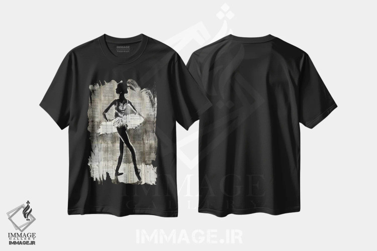 تیشرت مشکی طرح دار آناستازیا، هنر فاخر معاصر اثر لوی جوور | immage.ir