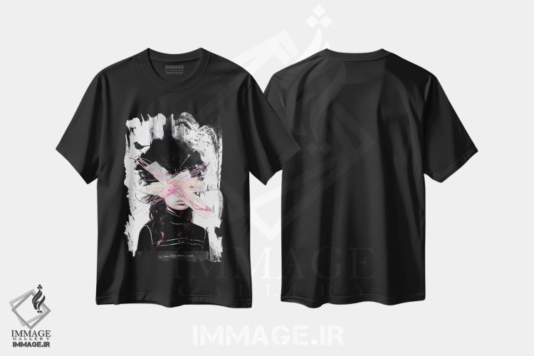 تیشرت مشکی طرح دار هیچ چیز اصلاً، هنر فاخر معاصر اثر لوی جوور | فروشگاه ایماژ