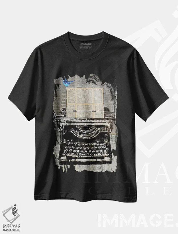 تیشرت مشکی طرح دار نویسنده، دکوراسیون جایگزین اثر لوی جوور | فروشگاه ایماژ