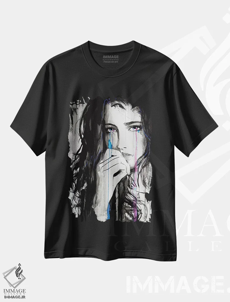 تیشرت مشکی طرح دار شتاب، هنر فاخر معاصر اثر لوی جوور | فروشگاه ایماژ
