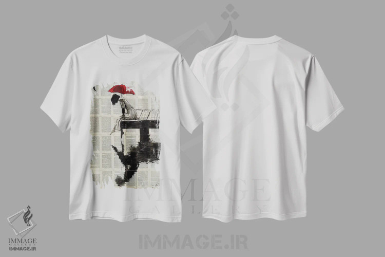 تیشرت سفید طرح دار روزهای آرام، هنر فاخر معاصر اثر لوی جوور | فروشگاه ایماژ