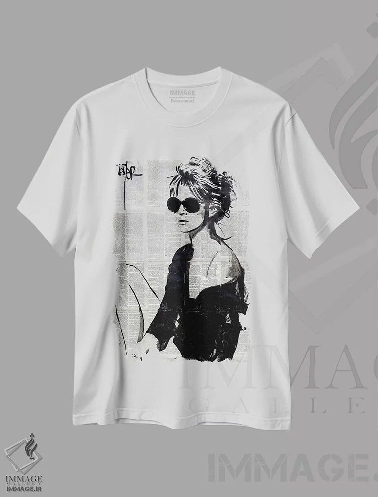 تیشرت سفید طرح دار پایان تابستان، هنر فاخر معاصر اثر لوی جوور | فروشگاه ایماژ