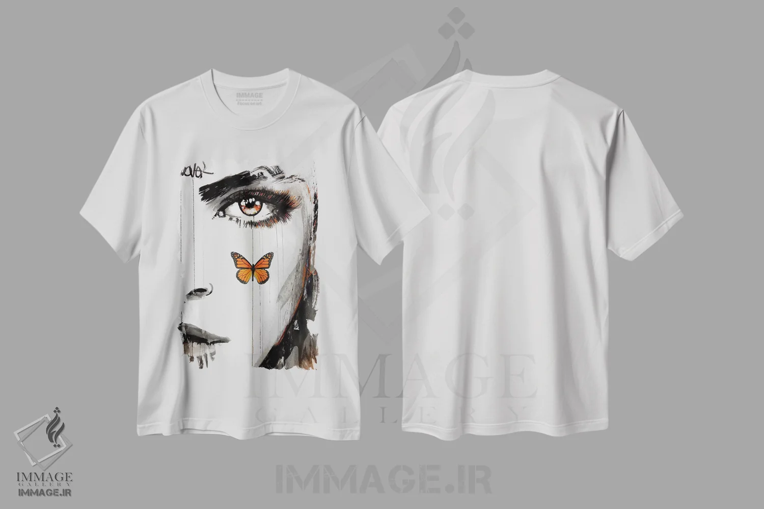 تیشرت سفید طرح دار رویای نارنگی، هنر فاخر معاصر اثر لوی جوور | immage.ir