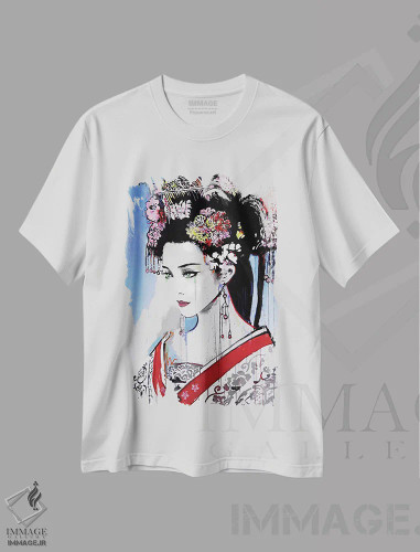 تیشرت سفید طرح دار اوساکا، هنر فاخر معاصر اثر لوی جوور | فروشگاه ایماژ