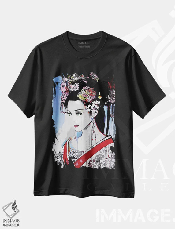 تیشرت مشکی طرح دار اوساکا، هنر فاخر معاصر اثر لوی جوور | immage.ir