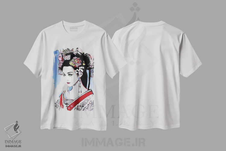 تیشرت سفید طرح دار اوساکا، هنر فاخر معاصر اثر لوی جوور | فروشگاه ایماژ
