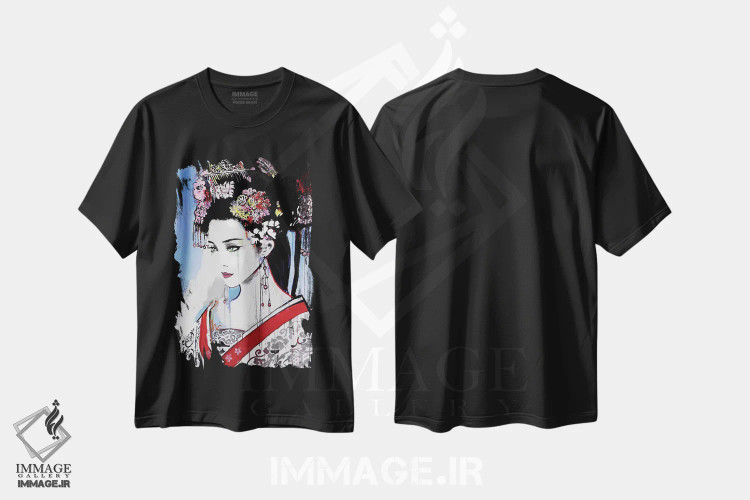 تیشرت مشکی طرح دار اوساکا، هنر فاخر معاصر اثر لوی جوور | immage.ir