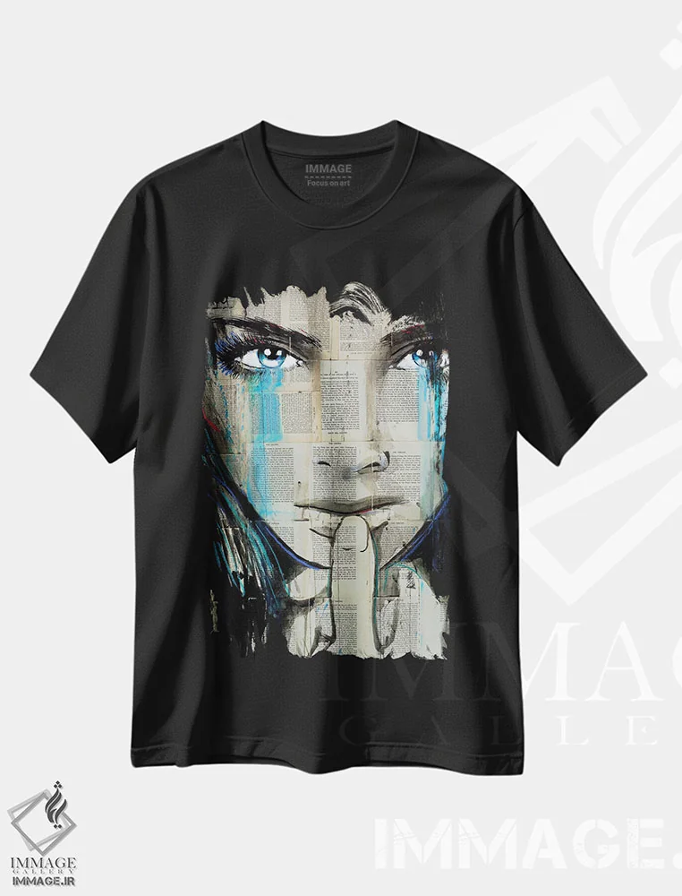 تیشرت مشکی طرح دار حکومت، هنر فاخر معاصر اثر لوی جوور | فروشگاه ایماژ