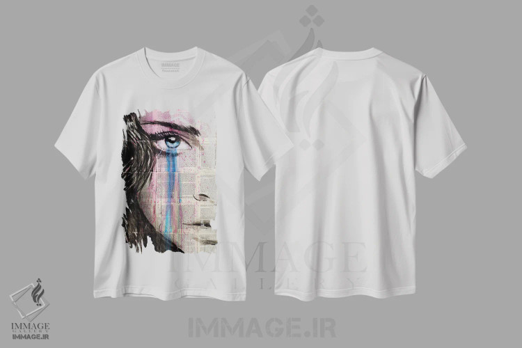 تیشرت سفید طرح دار آرمان شهر صورتی، دکور معاصر اثر لوی جوور | immage.ir