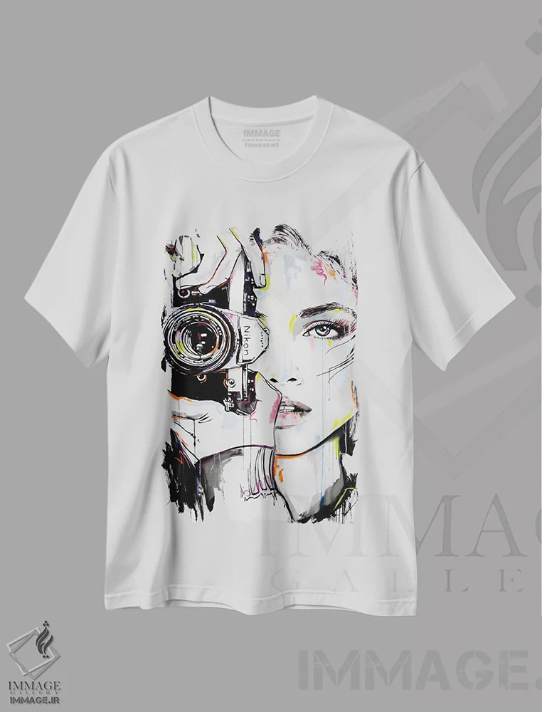 تیشرت سفید طرح دار نمای بزرگ تر، هنر فاخر معاصر اثر لوی جوور | immage.ir