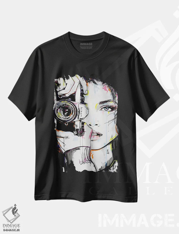 تیشرت مشکی طرح دار نمای بزرگ تر، هنر فاخر معاصر اثر لوی جوور | فروشگاه ایماژ