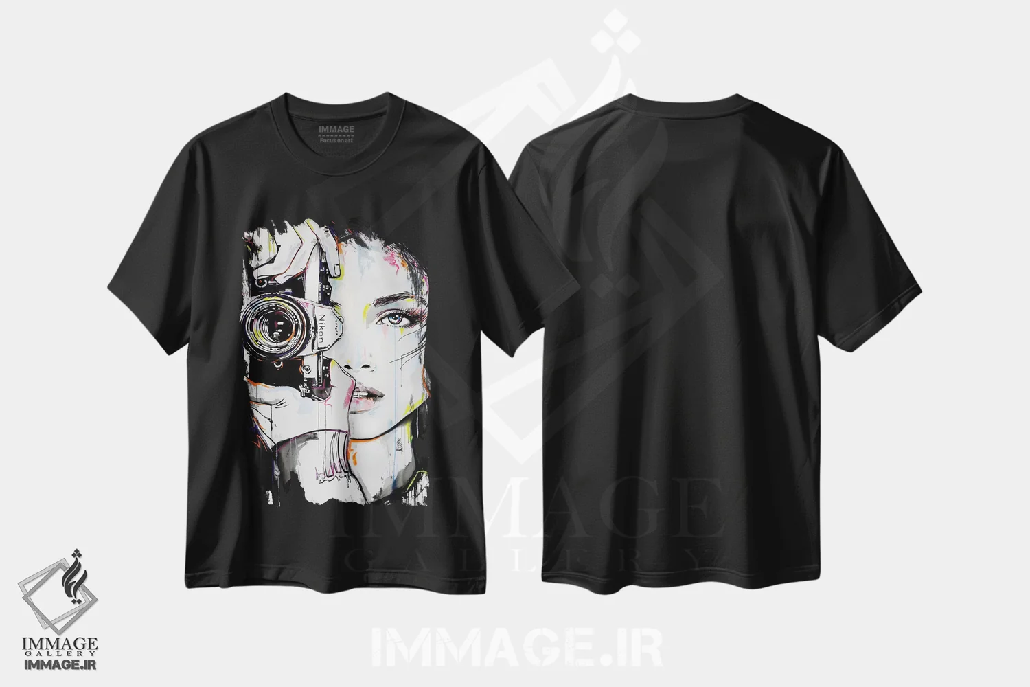 تیشرت مشکی طرح دار نمای بزرگ تر، هنر فاخر معاصر اثر لوی جوور | فروشگاه ایماژ