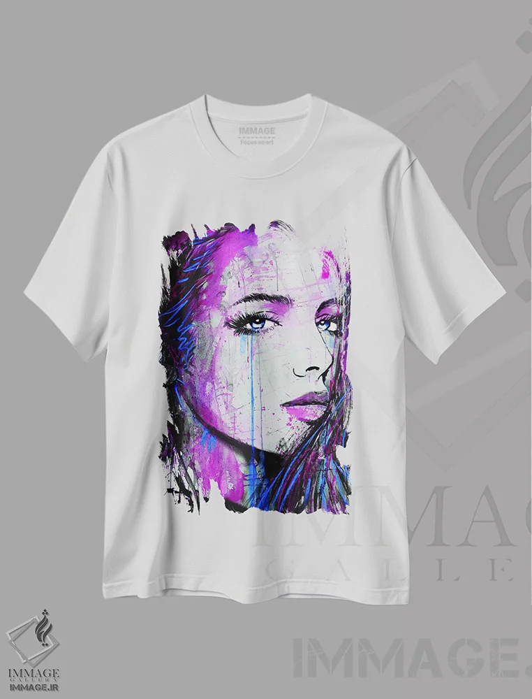 تیشرت سفید طرح دار مرز دیگر، هنر فاخر معاصر اثر لوی جوور | فروشگاه ایماژ