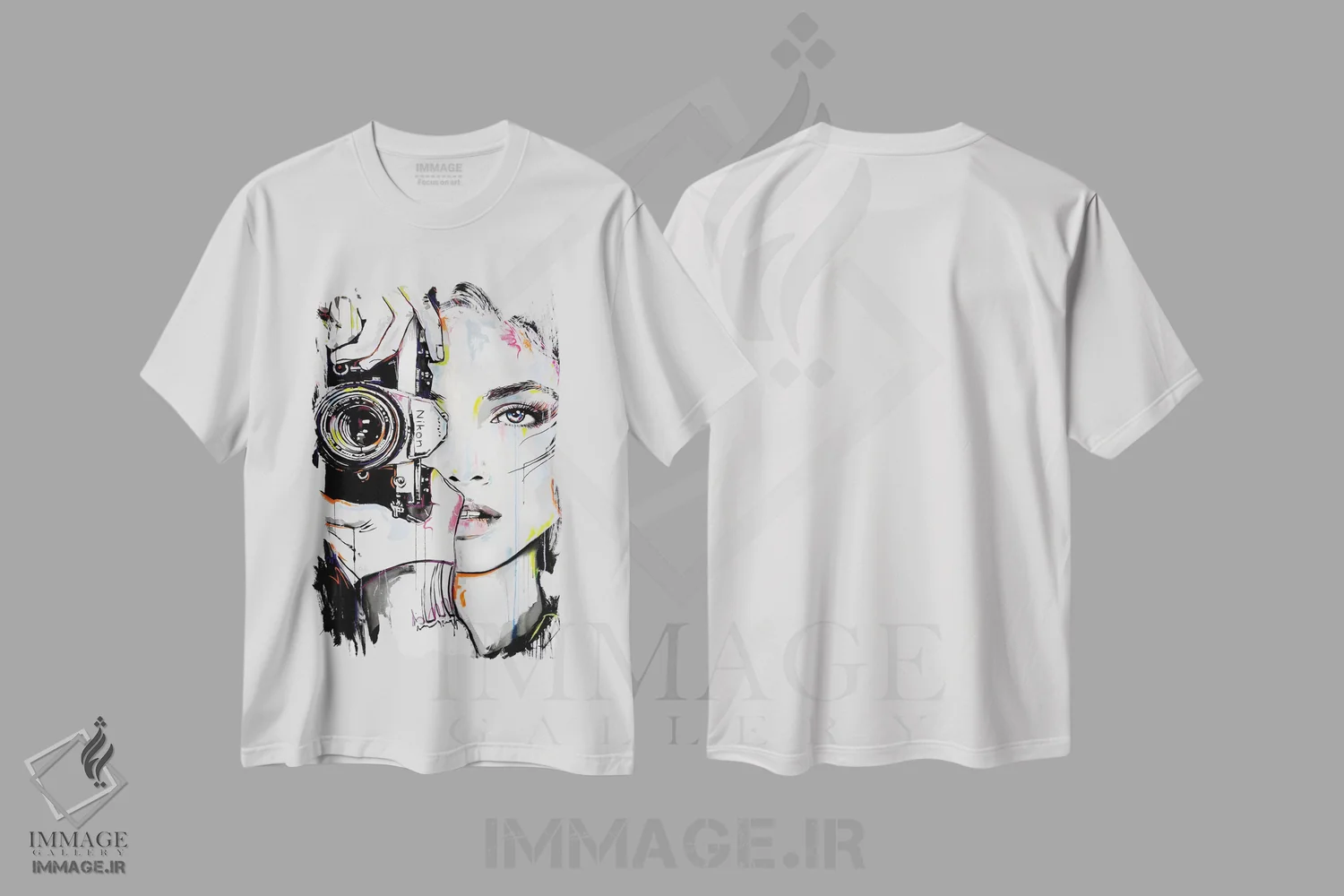 تیشرت سفید طرح دار نمای بزرگ تر، هنر فاخر معاصر اثر لوی جوور | immage.ir