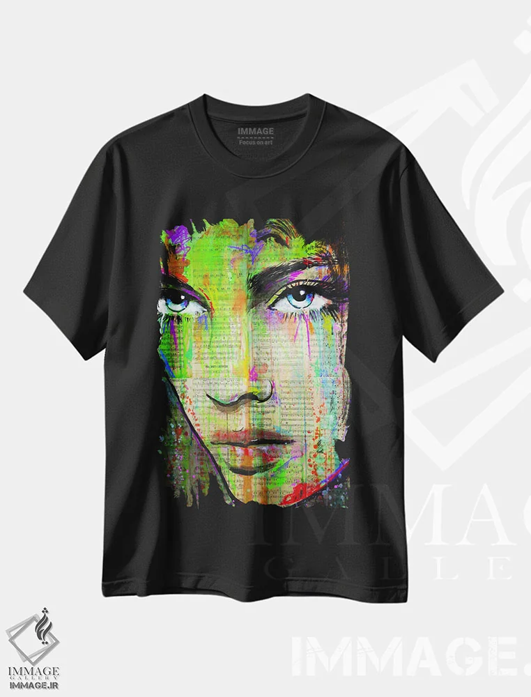 تیشرت مشکی طرح دار رنگ بهار، هنر فاخر معاصر اثر لوی جوور | immage.ir