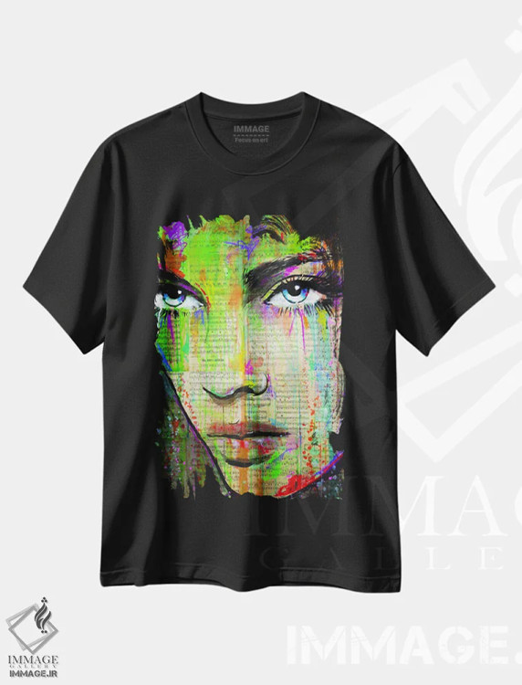 تیشرت مشکی طرح دار رنگ بهار، هنر فاخر معاصر اثر لوی جوور | immage.ir