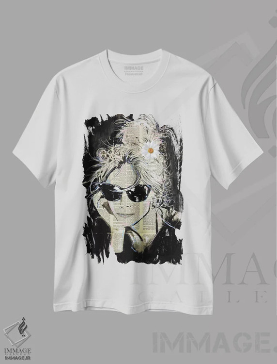 تیشرت سفید طرح دار امیدوارم ناراحت نشوی، هنر فاخر معاصر اثر لوی جوور | immage.ir