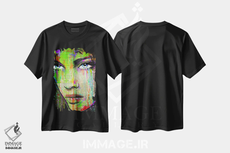 تیشرت مشکی طرح دار رنگ بهار، هنر فاخر معاصر اثر لوی جوور | immage.ir