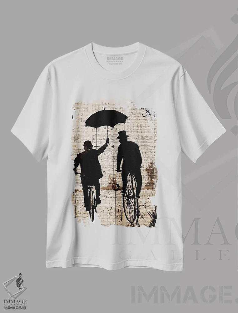 تیشرت سفید طرح دار چتر، هنر فاخر معاصر اثر لوی جوور | immage.ir