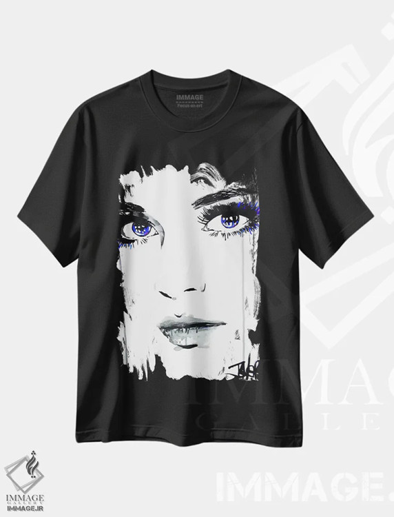 تیشرت مشکی طرح دار سمت راست ۲، هنر فاخر معاصر اثر لوی جوور | فروشگاه ایماژ