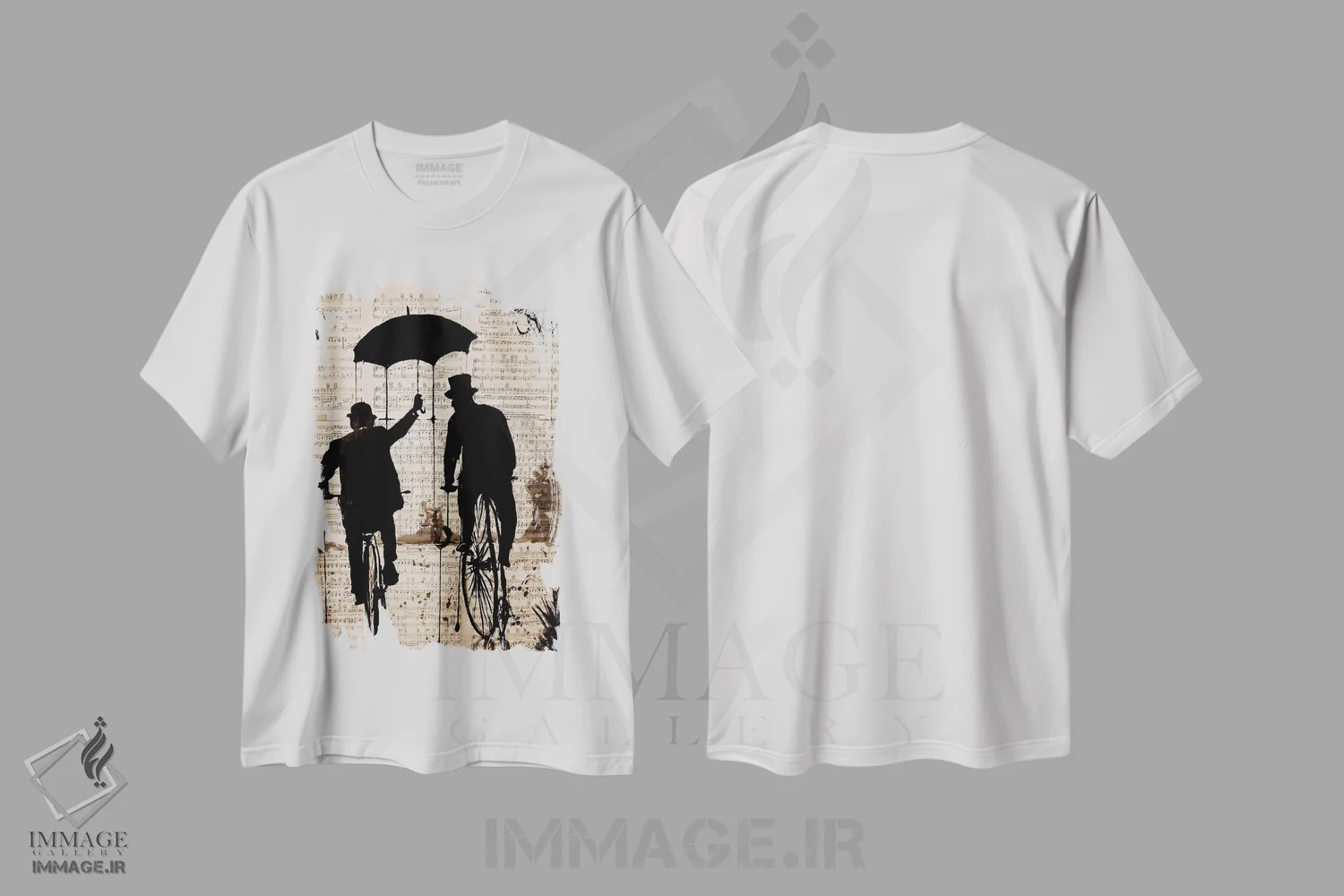 تیشرت سفید طرح دار چتر، هنر فاخر معاصر اثر لوی جوور | immage.ir
