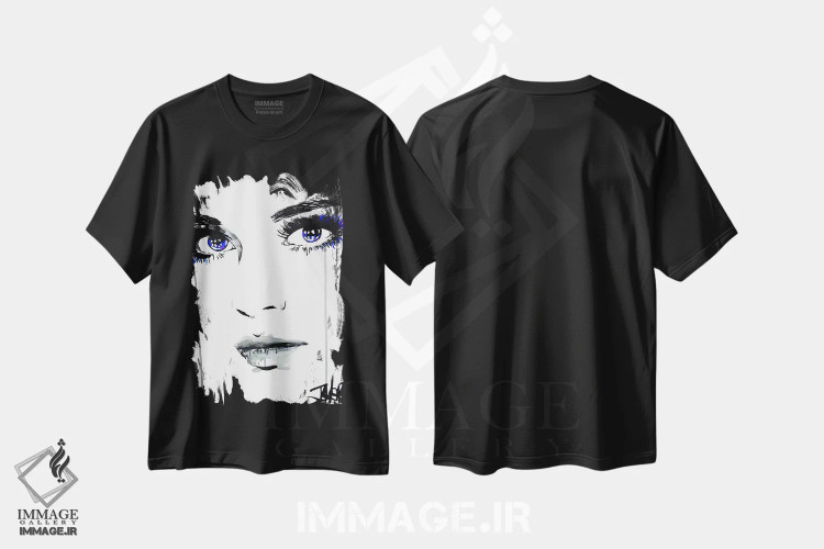 تیشرت مشکی طرح دار سمت راست ۲، هنر فاخر معاصر اثر لوی جوور | فروشگاه ایماژ