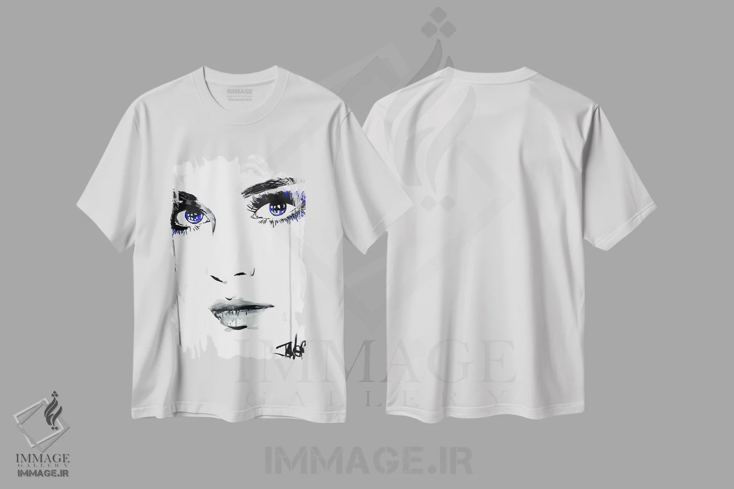 تیشرت سفید طرح دار سمت راست ۲، هنر فاخر معاصر اثر لوی جوور | immage.ir