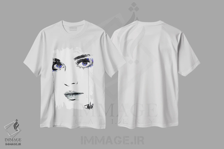 تیشرت سفید طرح دار سمت راست ۲، هنر فاخر معاصر اثر لوی جوور | immage.ir