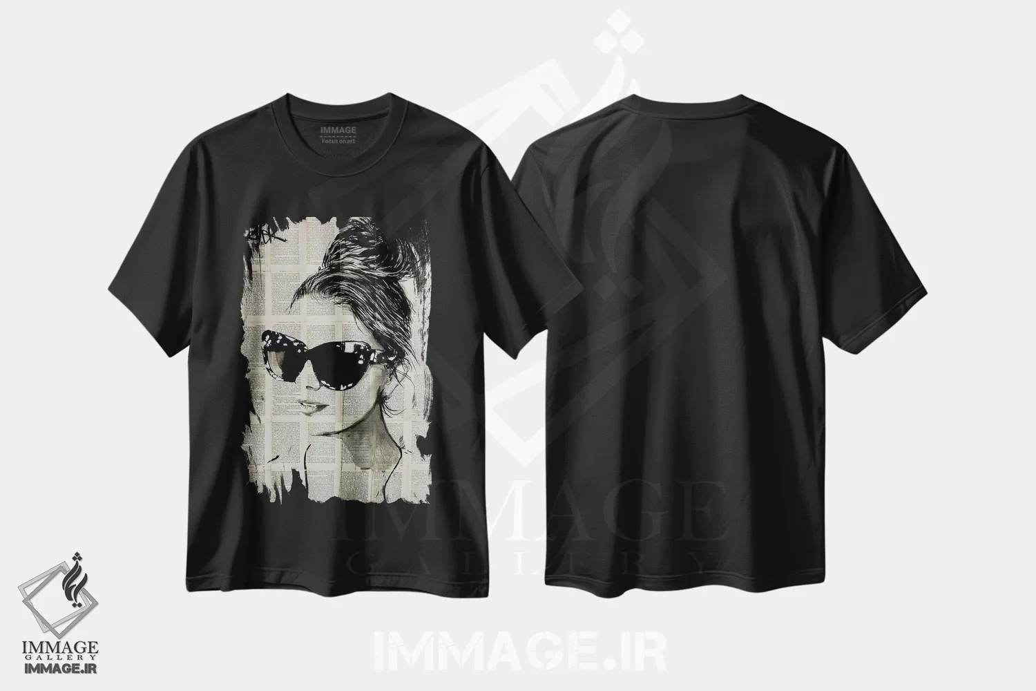 تیشرت مشکی طرح دار عینک آفتابی، هنر فاخر معاصر اثر لوی جوور | فروشگاه ایماژ