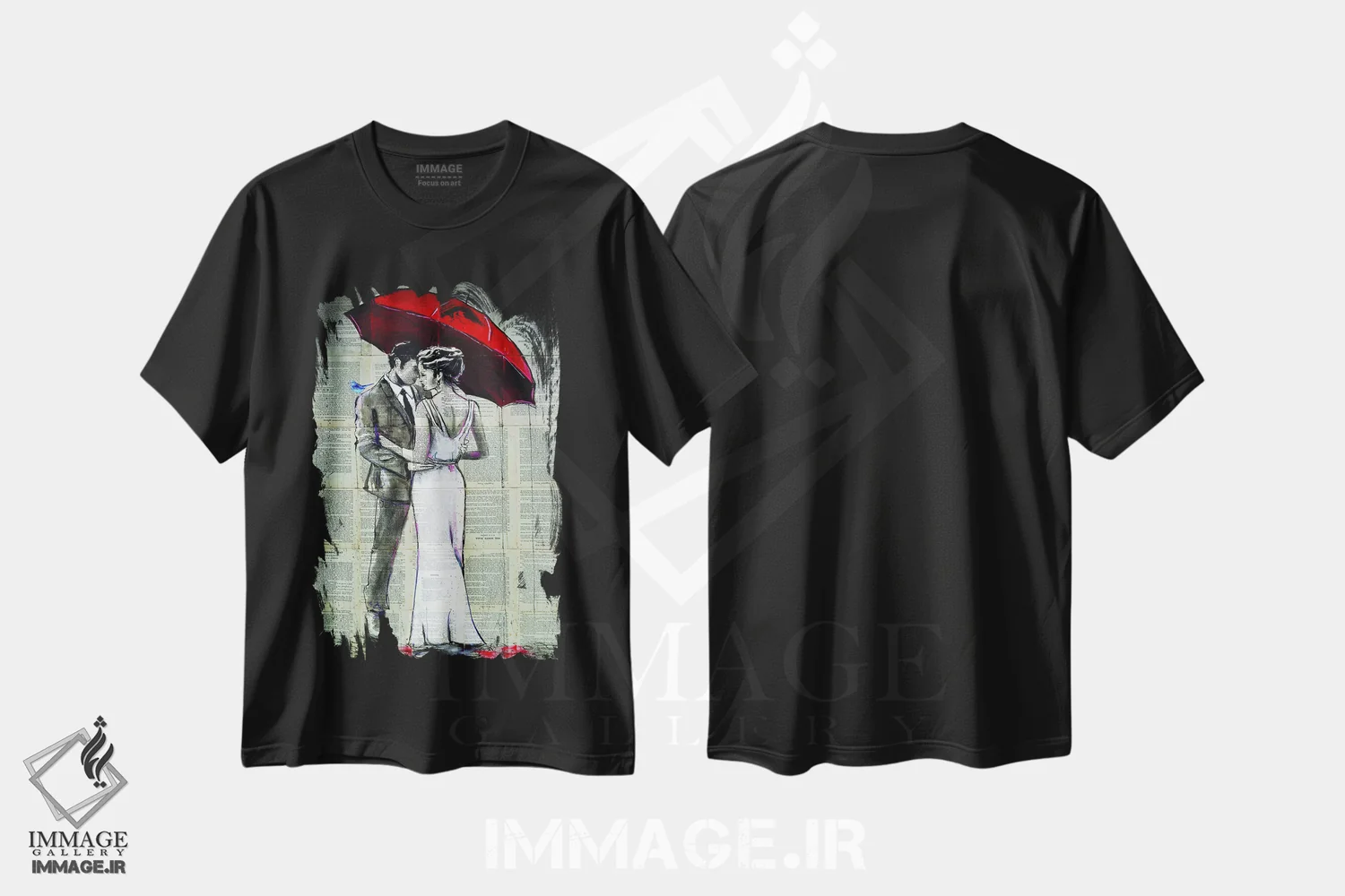 تیشرت مشکی طرح دار ماه بارانی، هنر فاخر معاصر اثر لوی جوور | immage.ir
