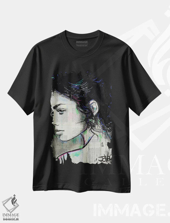 تیشرت مشکی طرح دار کای، دکور معاصر اثر لوی جوور | فروشگاه ایماژ