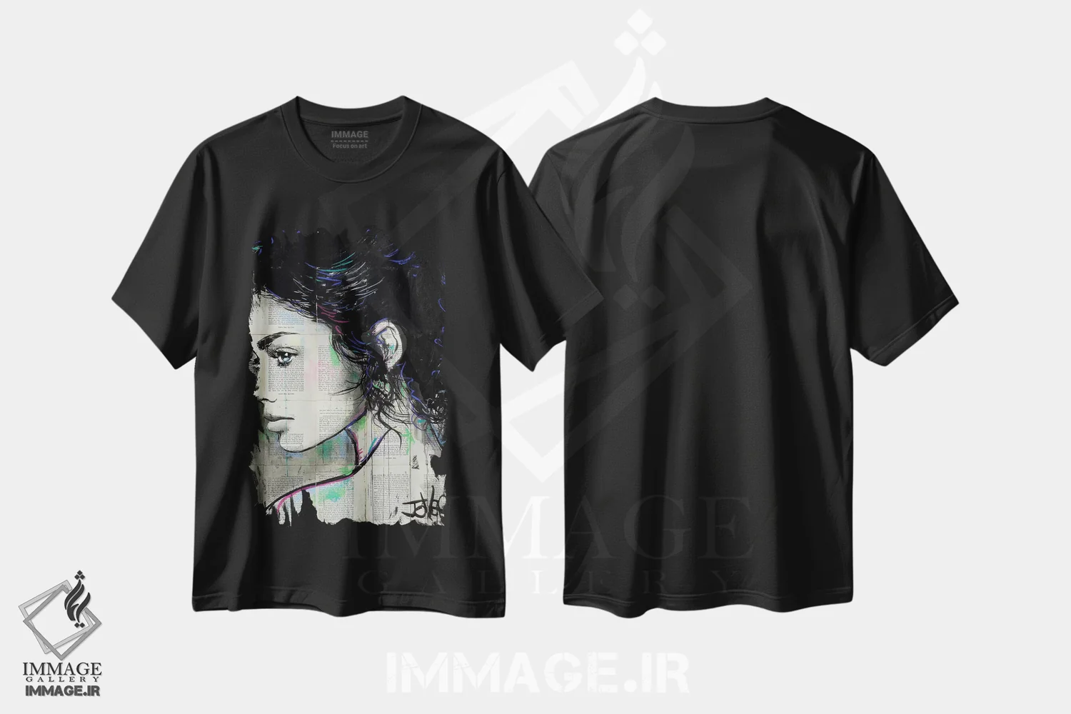 تیشرت مشکی طرح دار کای، دکور معاصر اثر لوی جوور | فروشگاه ایماژ