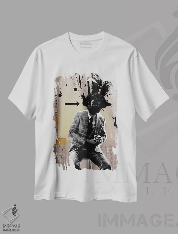 تیشرت سفید طرح دار ذهن من کجاست، هنر فاخر معاصر اثر لوی جوور | فروشگاه ایماژ