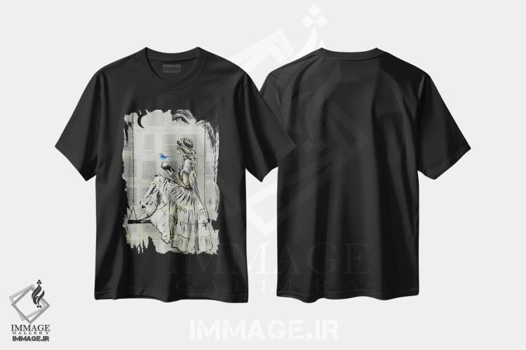 تیشرت مشکی طرح دار امید جاری، هنر فاخر معاصر اثر لوی جوور | فروشگاه ایماژ