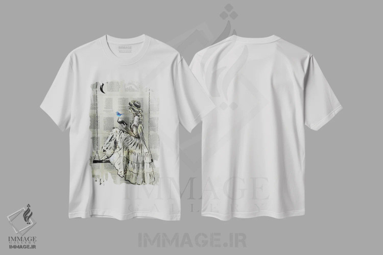 تیشرت سفید طرح دار امید جاری، هنر فاخر معاصر اثر لوی جوور | immage.ir