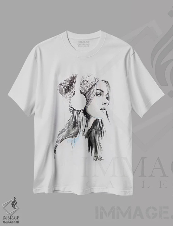 تیشرت سفید طرح دار موسیقی اکنون، هنر فاخر معاصر اثر لوی جوور | فروشگاه ایماژ
