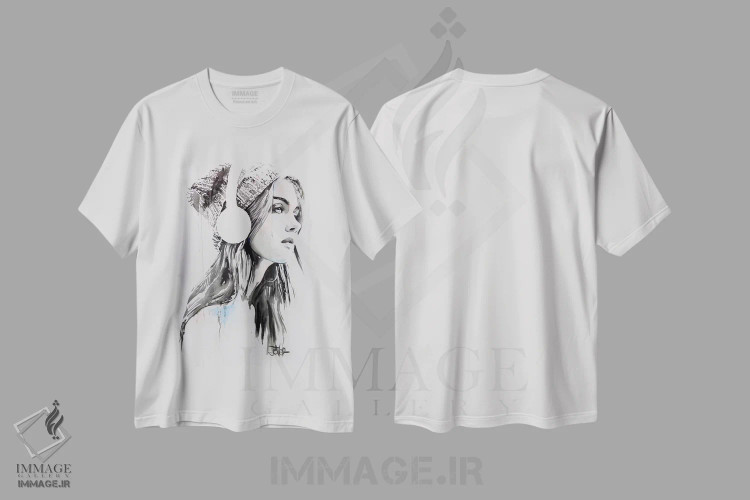 تیشرت سفید طرح دار موسیقی اکنون، هنر فاخر معاصر اثر لوی جوور | فروشگاه ایماژ