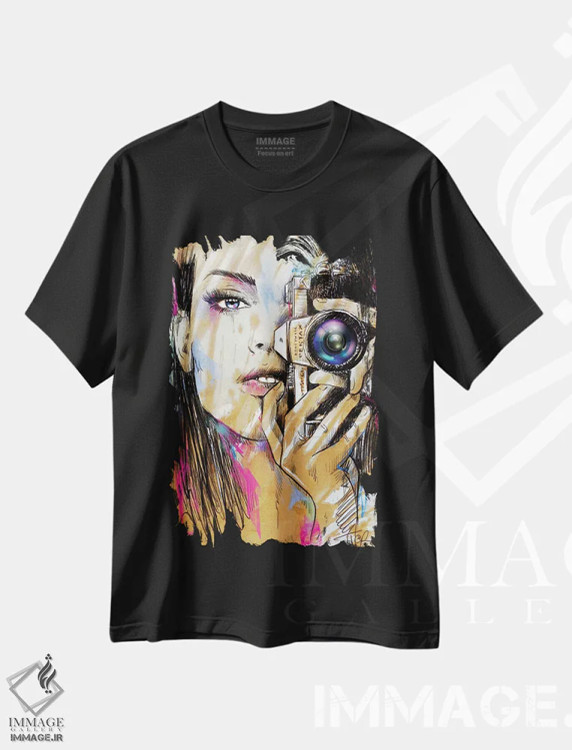 تیشرت مشکی طرح دار توالی، هنر فاخر معاصر اثر لوی جوور | immage.ir