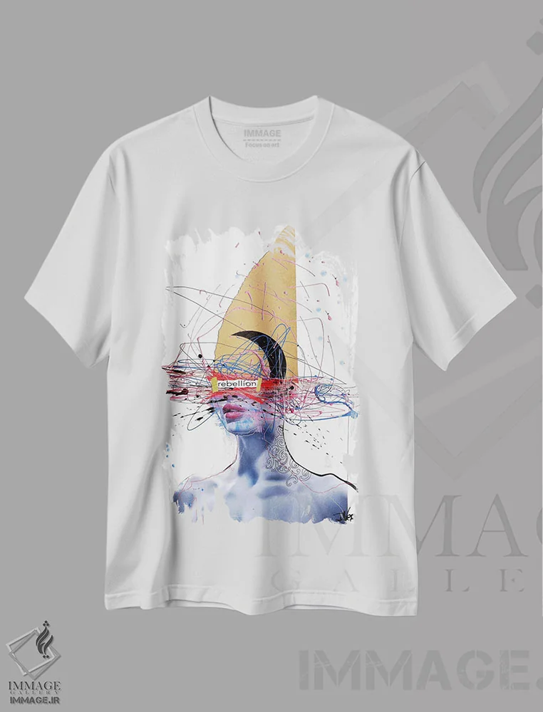 تیشرت سفید طرح دار شورش، هنر فاخر معاصر اثر لوی جوور | immage.ir