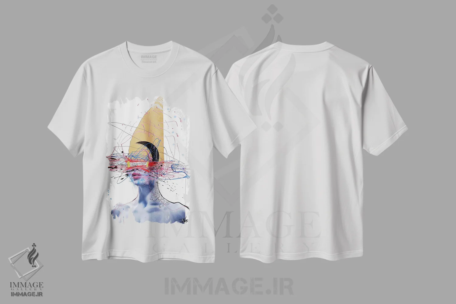 تیشرت سفید طرح دار شورش، هنر فاخر معاصر اثر لوی جوور | immage.ir