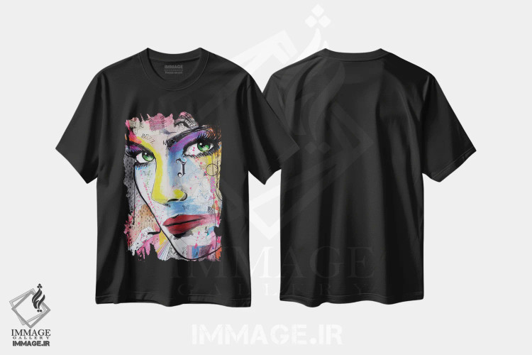 تیشرت مشکی طرح دار وزوز/هیجان، هنر فاخر معاصر اثر لوی جوور | فروشگاه ایماژ
