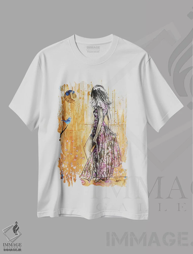 تیشرت سفید طرح دار امید تابستانی، هنر فاخر معاصر اثر لوی جوور | فروشگاه ایماژ