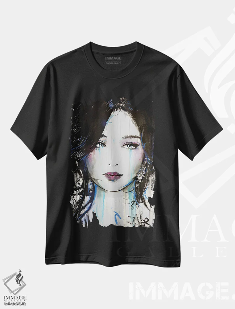 تیشرت مشکی طرح دار آسیا، دکور آسیایی اثر لوی جوور | فروشگاه ایماژ