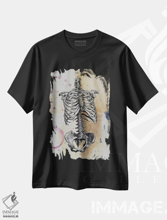 تیشرت مشکی طرح دار قفس، هنر فاخر معاصر اثر لوی جوور | فروشگاه ایماژ
