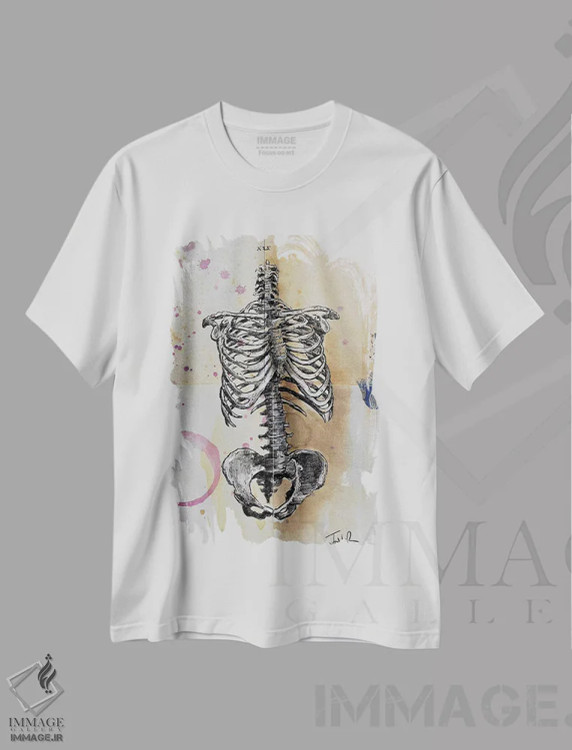 تیشرت سفید طرح دار قفس، هنر فاخر معاصر اثر لوی جوور | immage.ir
